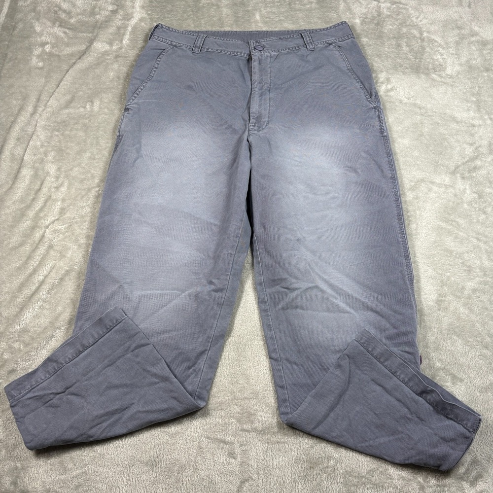 Free People Pants Womens 14 Blue Capri Roll Up Cuffed Faded High Rise‎ Water NWT